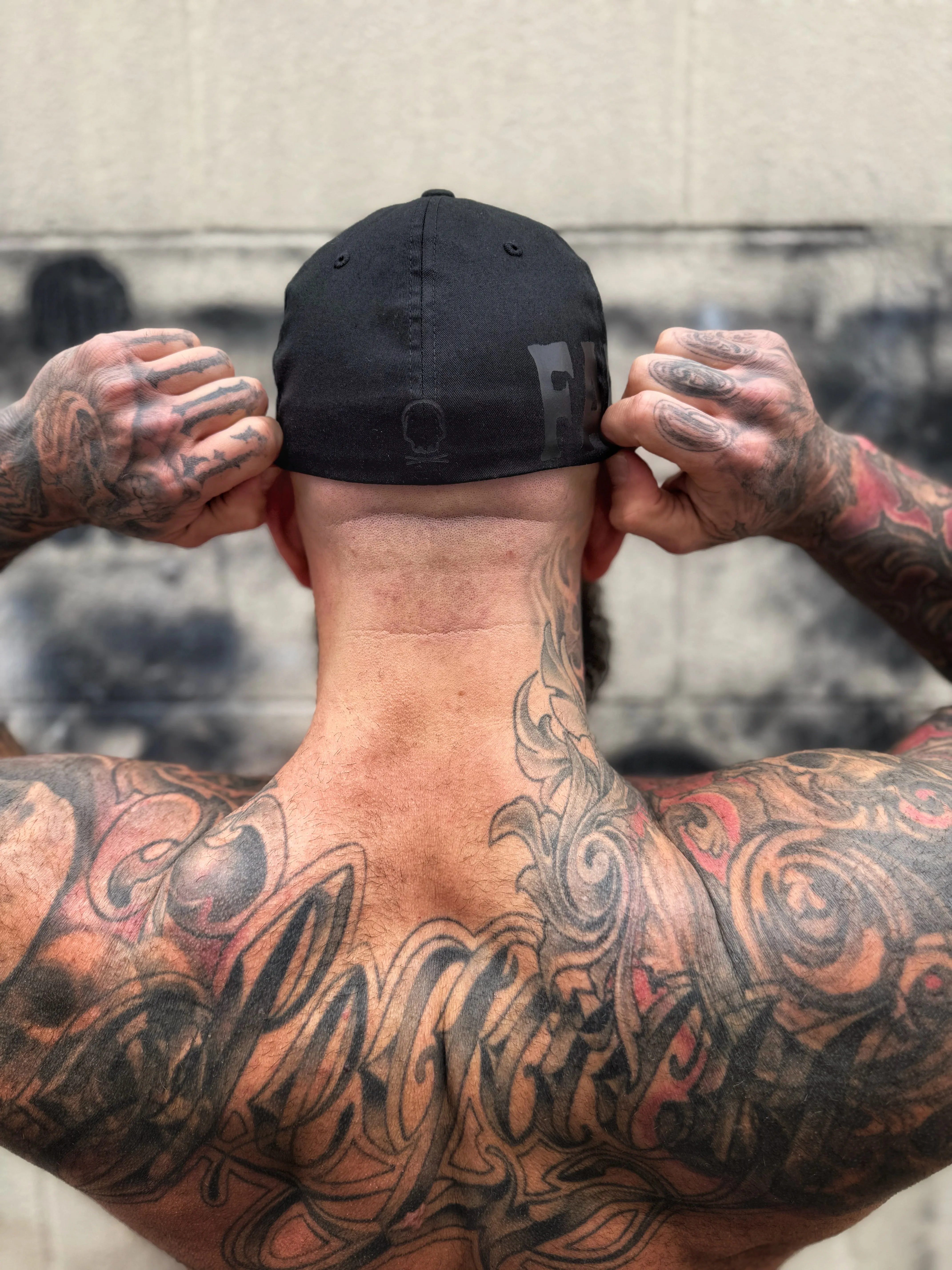FAFO BLACK ON BLACK FLEXFIT COTTON HAT