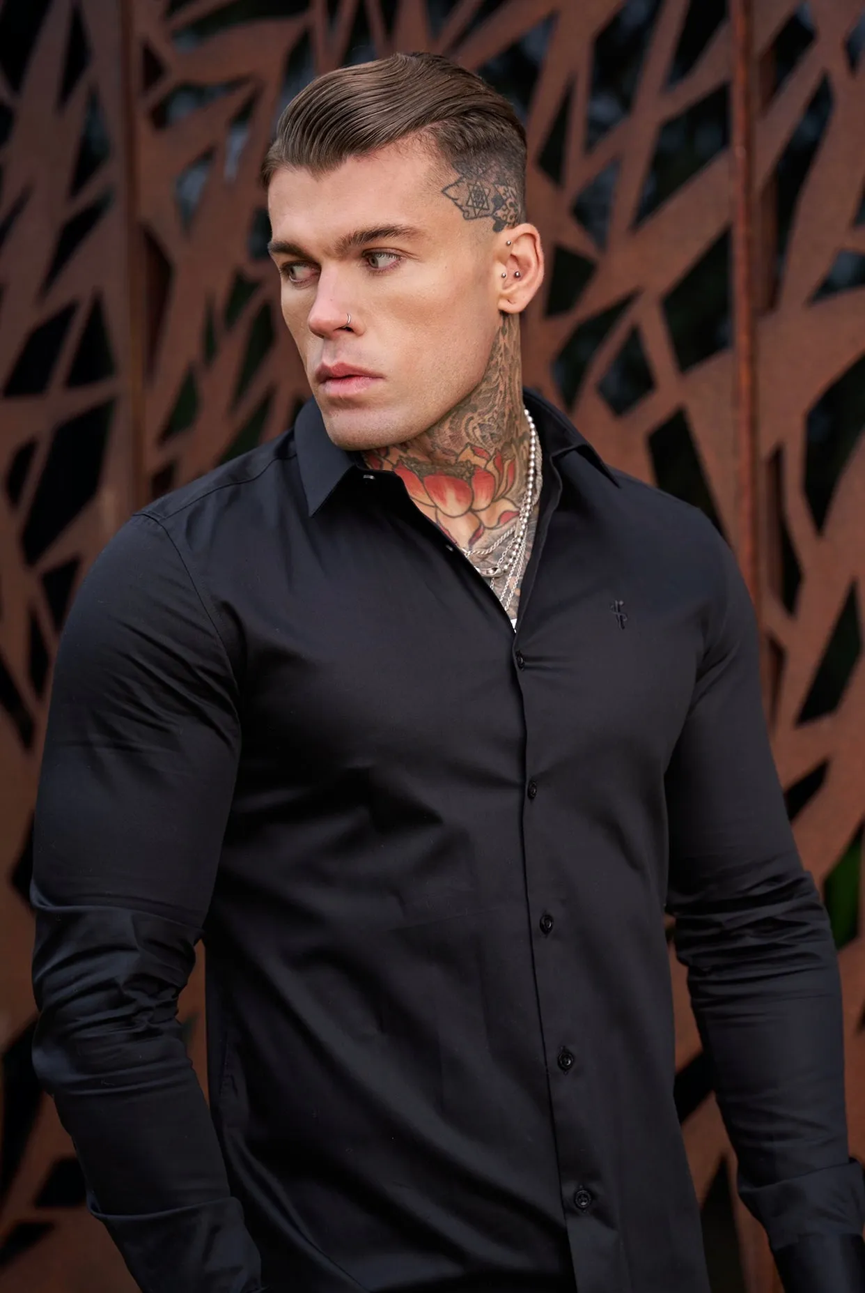 Father Sons Classic Black Luxe Egyptian Cotton Relaxed Fit - FSR213