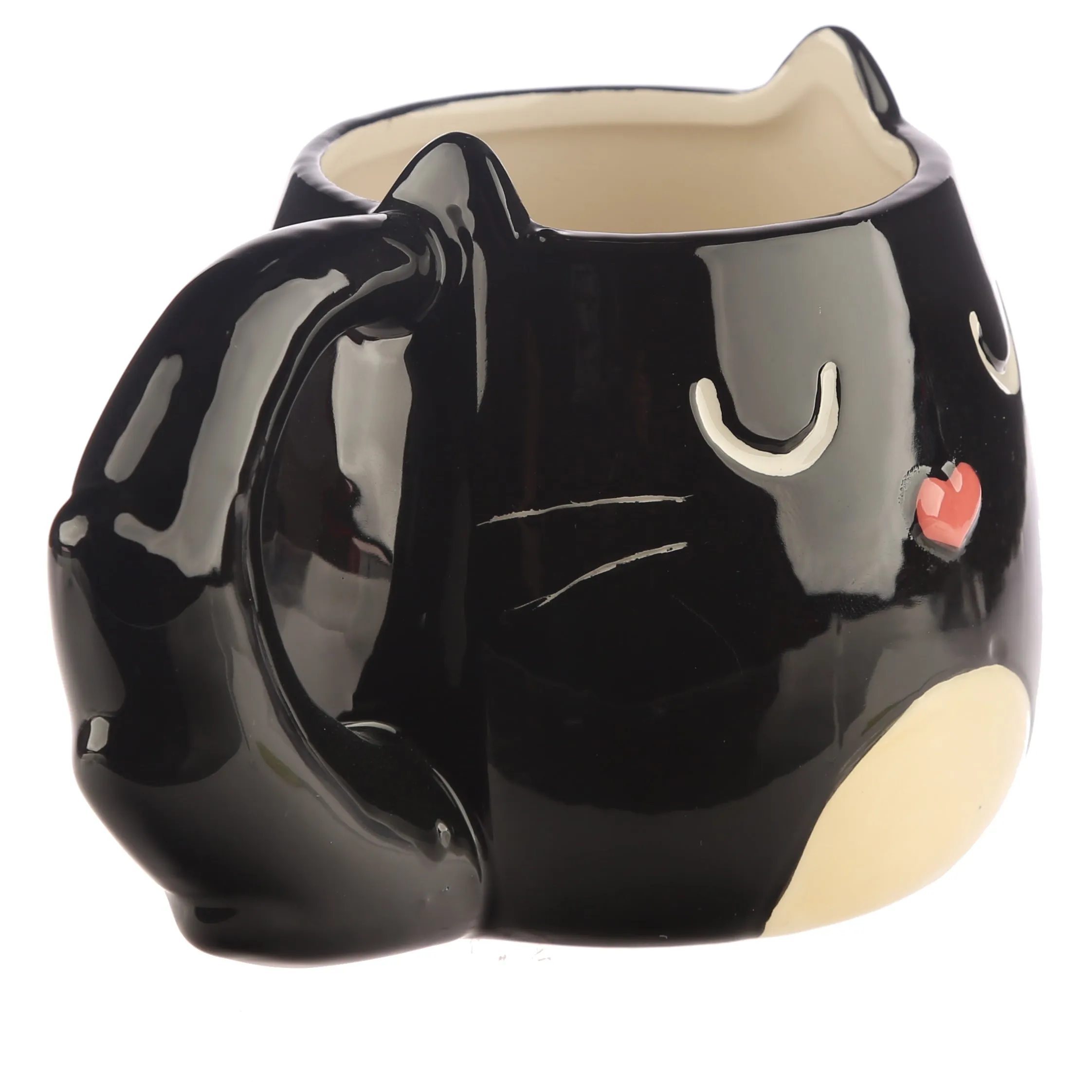 Feline Fine Black Cat Shaped Mug