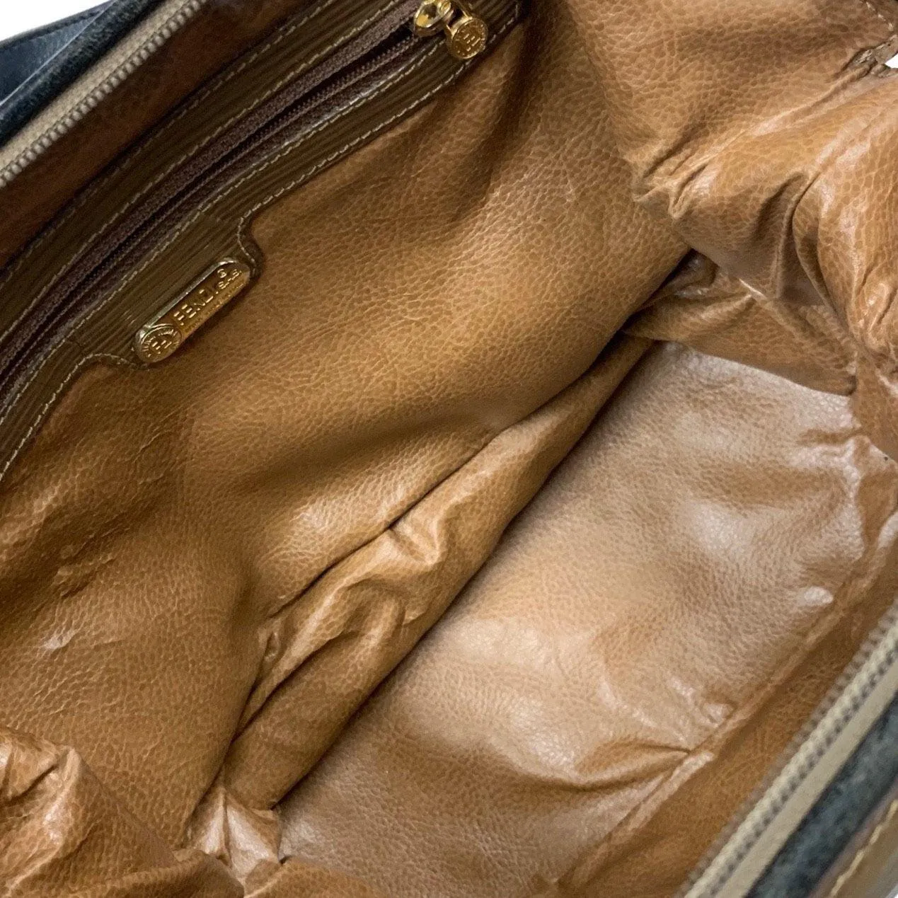 Fendi Brown Textured Leather Shoulder Bag