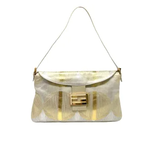 Fendi Gold Textured Baguette