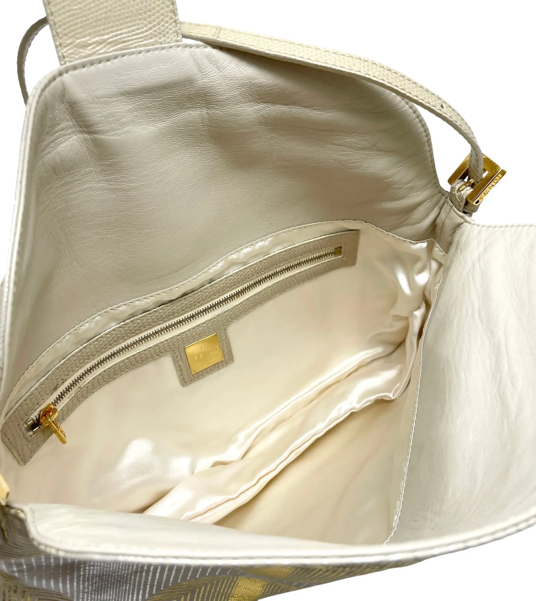 Fendi Gold Textured Baguette