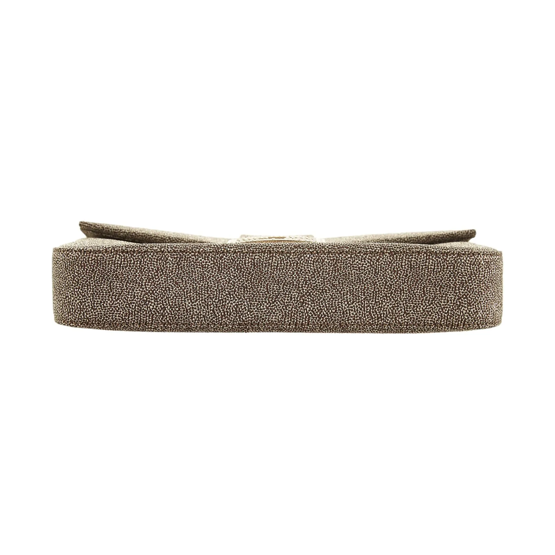 Fendi Silver Textured Rhinestone Baguette