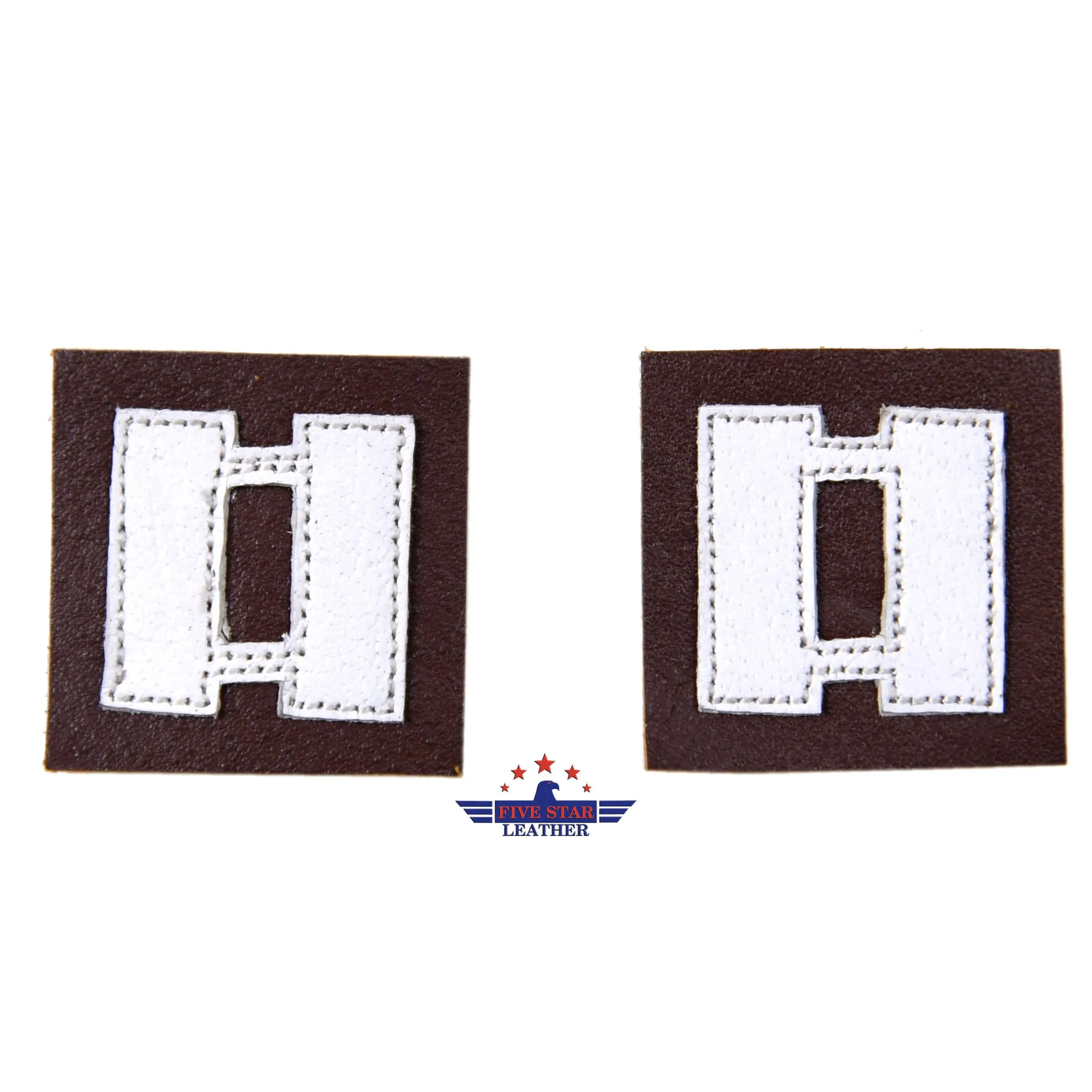 Fivestar leather Insignia of the Rank of Captain (O-3) leather Rank Patch