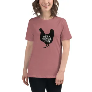 Floral Hen Women's Relaxed T-Shirt