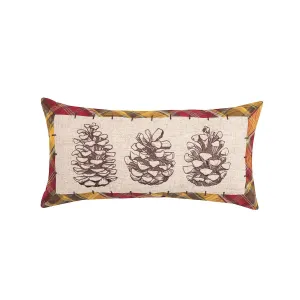 Forest Pinecone Embroidered Pillow