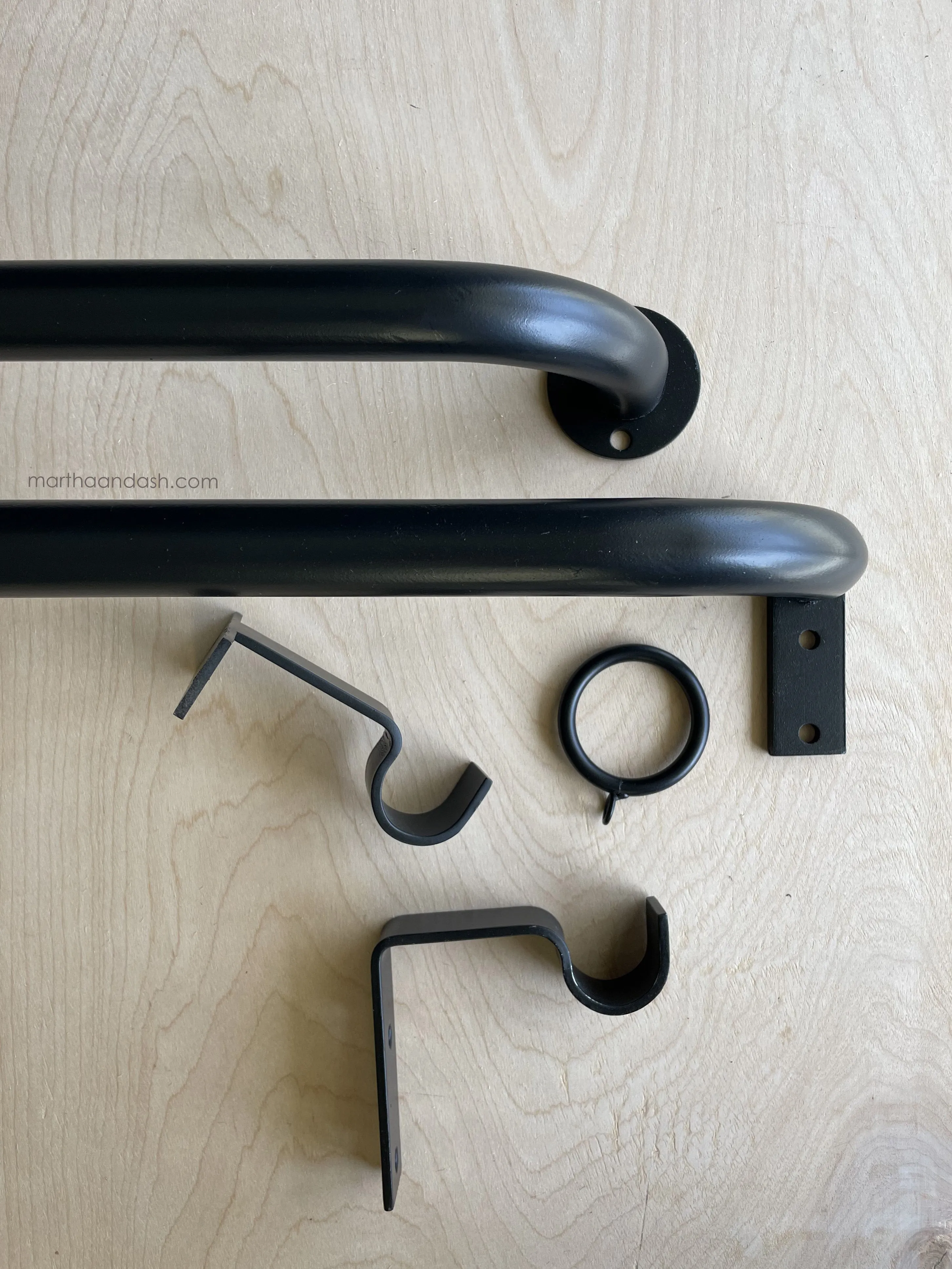 French Curved Iron Rod / Dark Brown (Set)