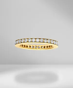 Full Eternity Round Diamond Yellow Gold Ring