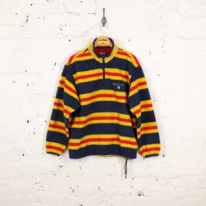 Gant Striped 1/4 Zip Rugger Fleece - Yellow - M
