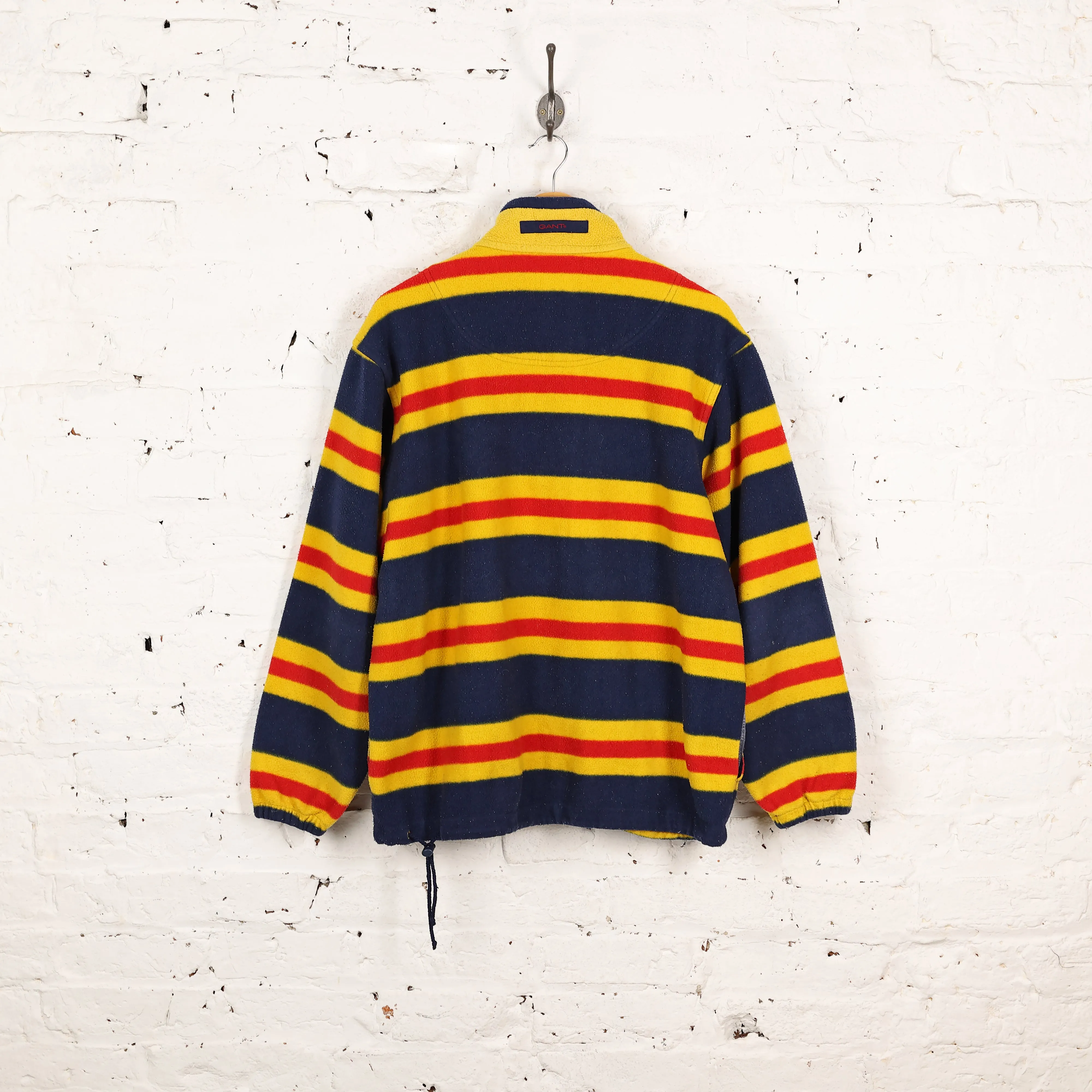 Gant Striped 1/4 Zip Rugger Fleece - Yellow - M