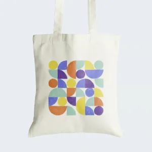 Geometric Shapes Tote Bag With Zipper
