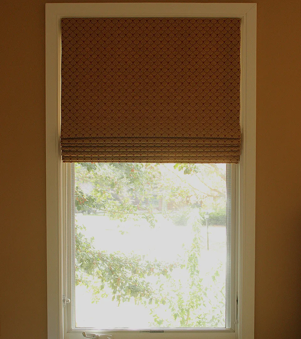 Gold Diamond Dot Flat Roman Shade