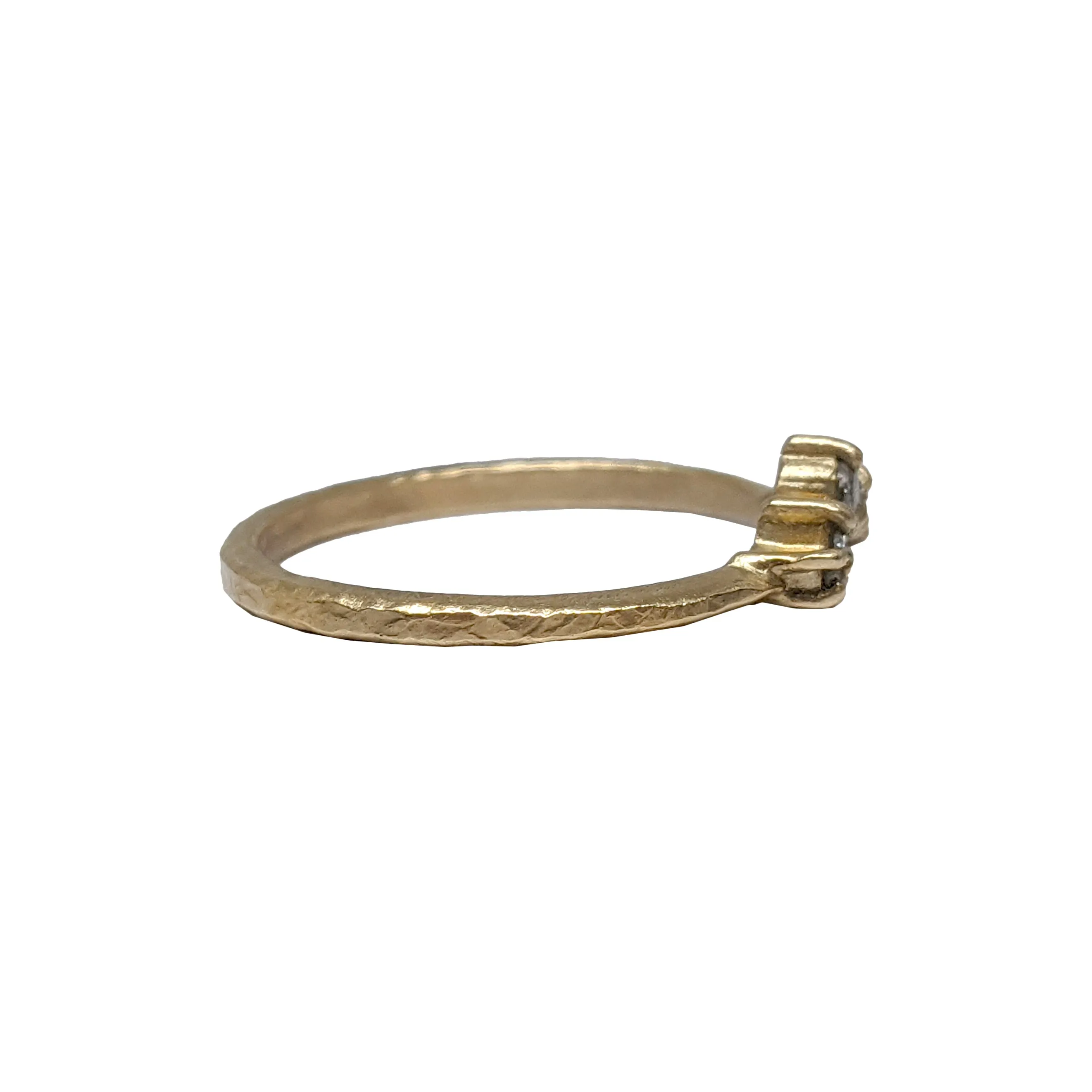 Gold Mini Crown Ring with Salt & Pepper Diamonds by Sasha Walsh