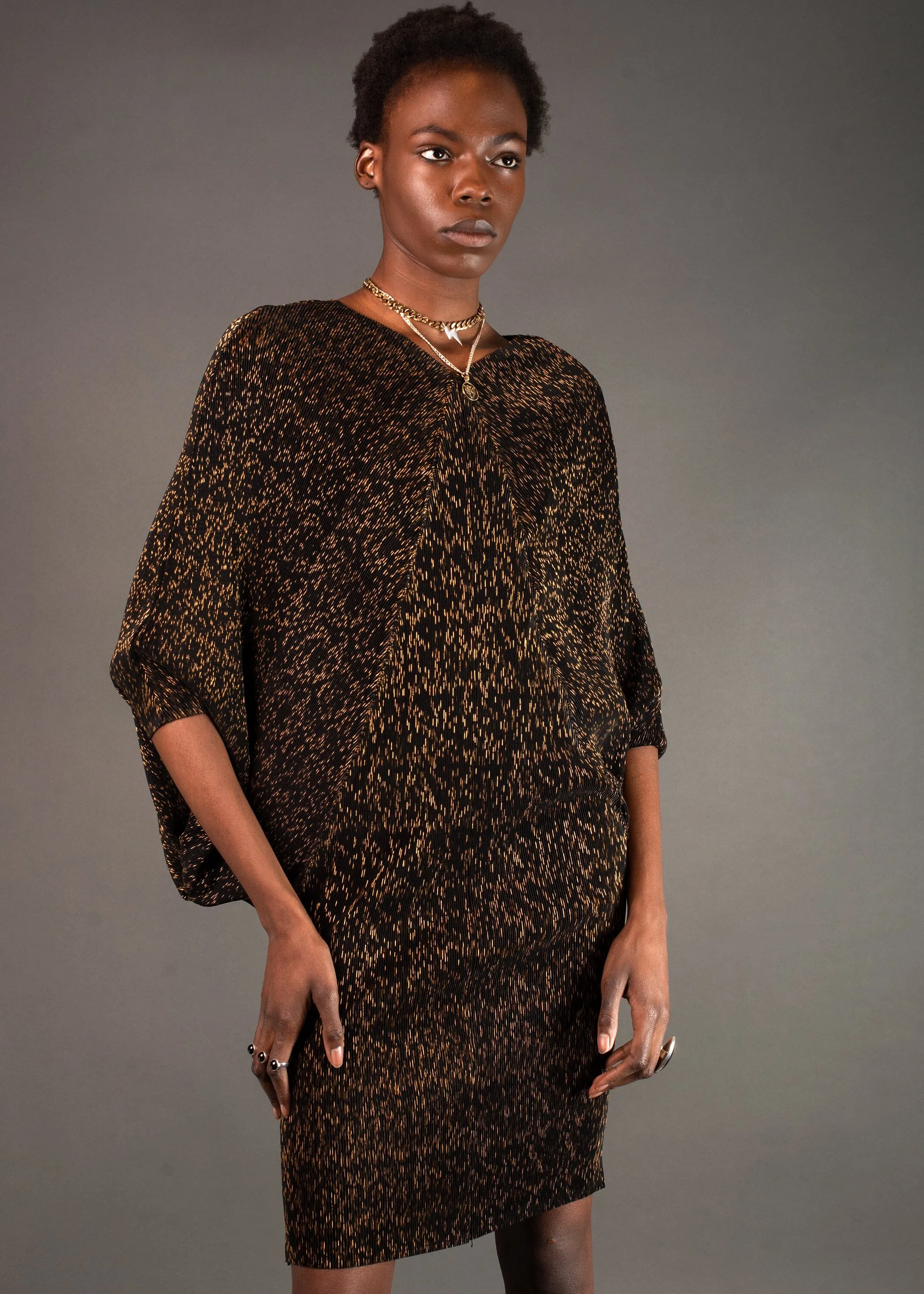 Gold Threaded Glam Dress