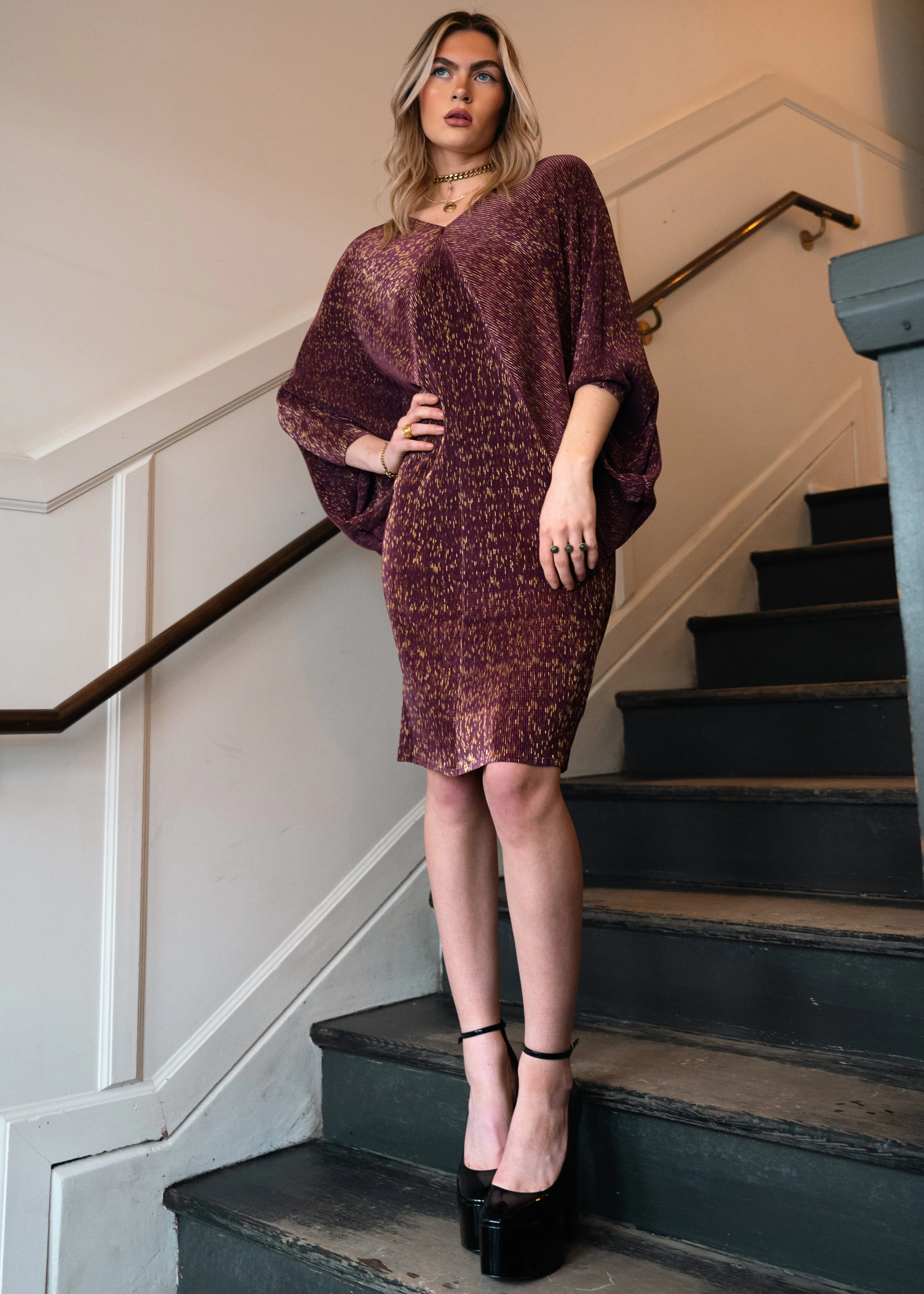 Gold Threaded Glam Dress