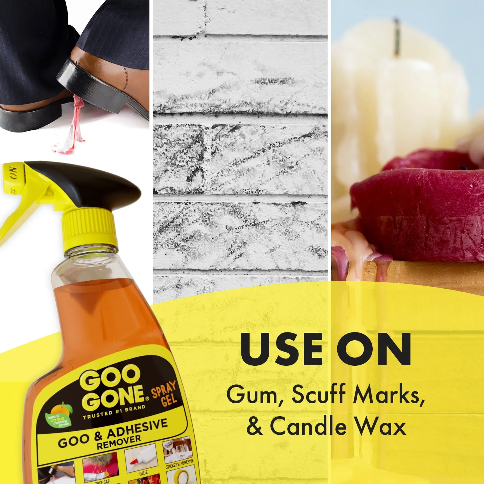 GOO GONE Original ADHESIVE Glue Gum Remover ~ Fresh Citrus & Surface Safe 12Oz