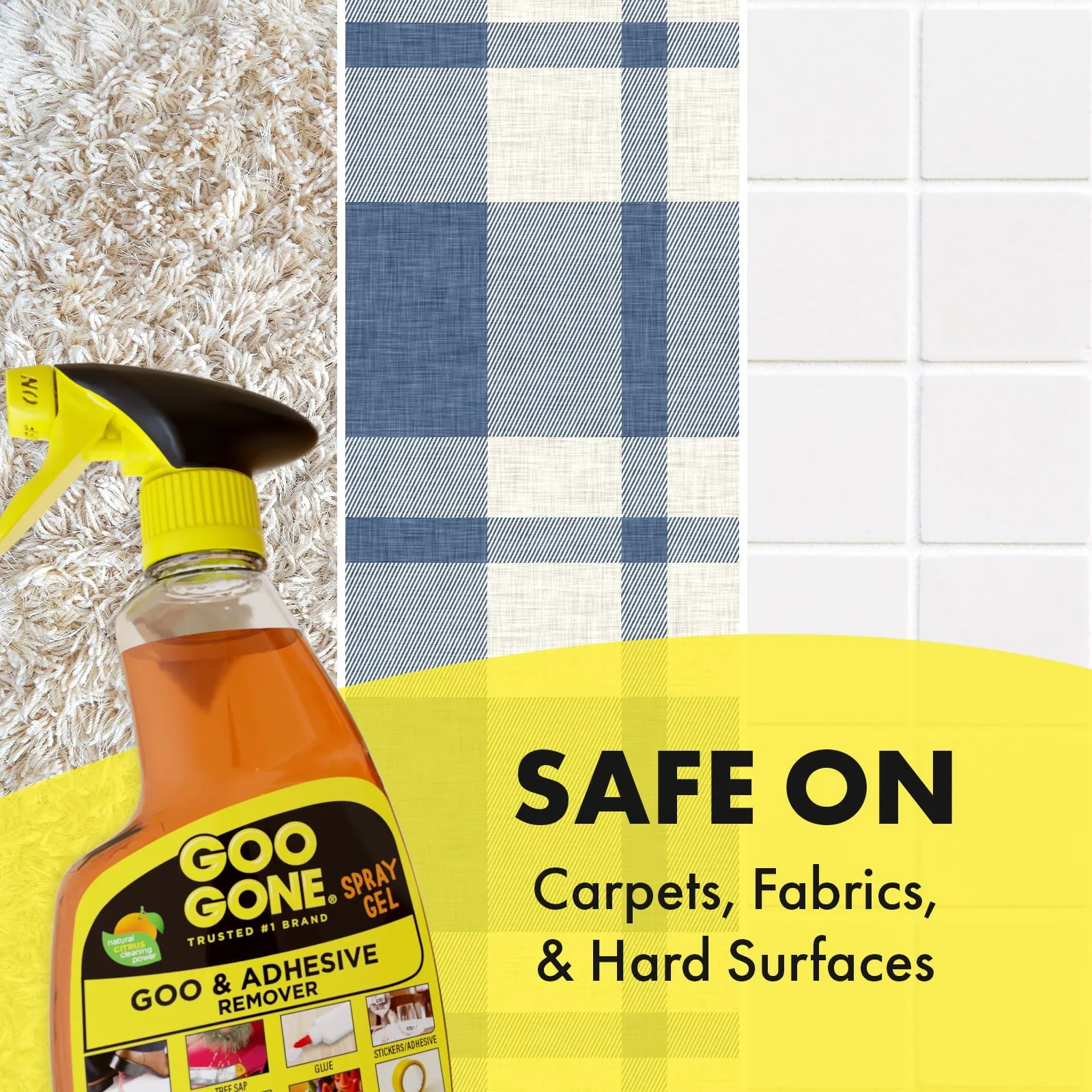 GOO GONE Original ADHESIVE Glue Gum Remover ~ Fresh Citrus & Surface Safe 12Oz
