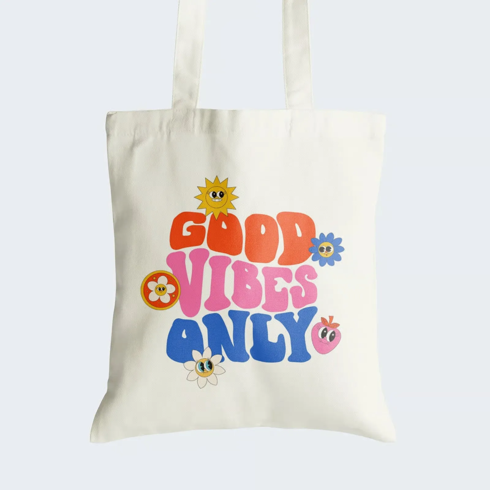 Good Vibes Only Tote Bag With Zipper