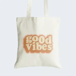 Good Vibes Tote Bag With Zipper