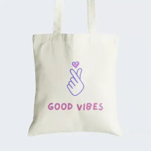 Good Vibes Tote Bag With Zipper