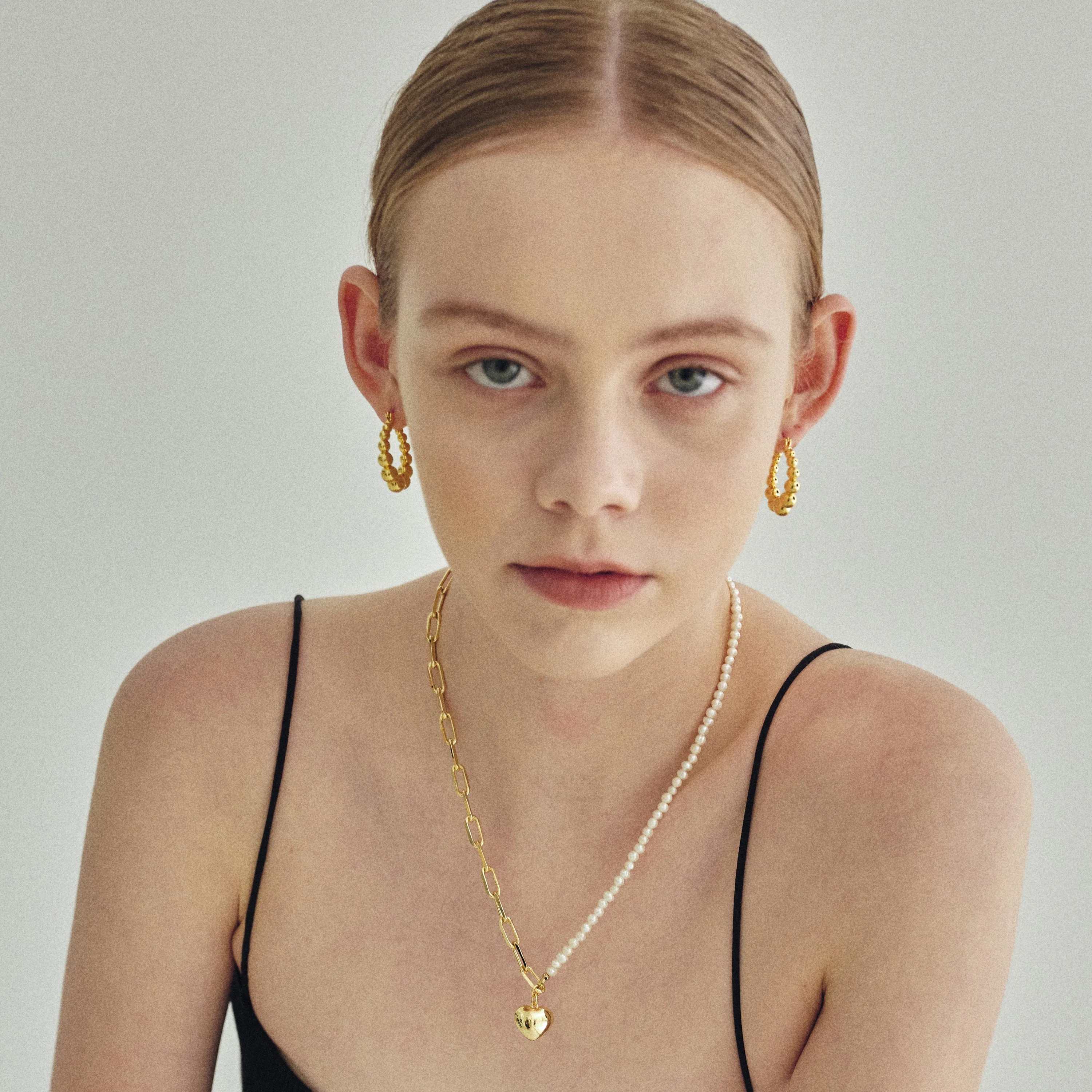Graduated Ball Hoop Earrings