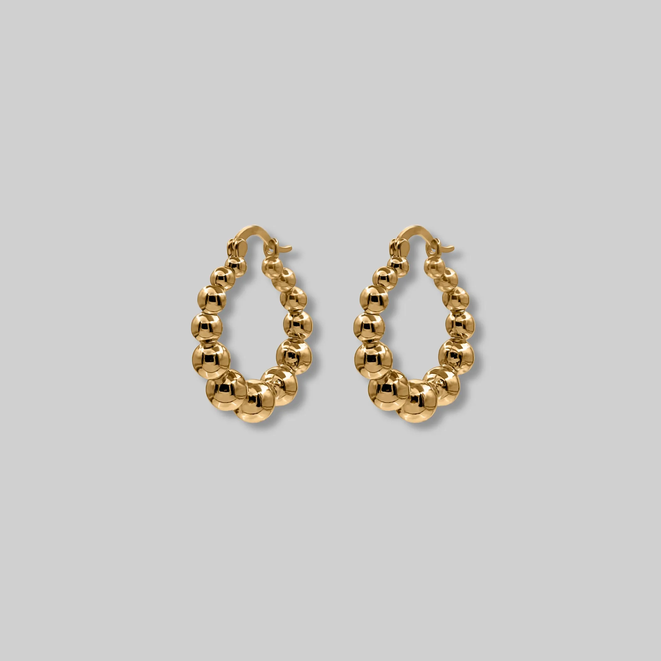 Graduated Ball Hoop Earrings