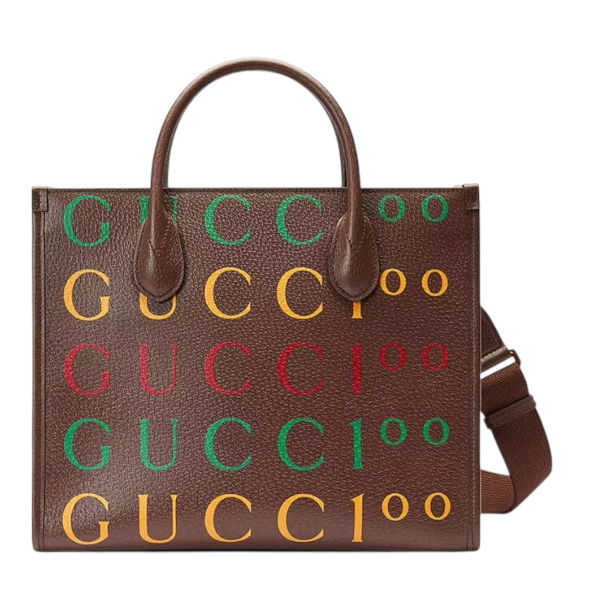 Gucci Bag, Brown Textured Dollar Calfskin ‘100th Anniversary’ Small Tote Bag