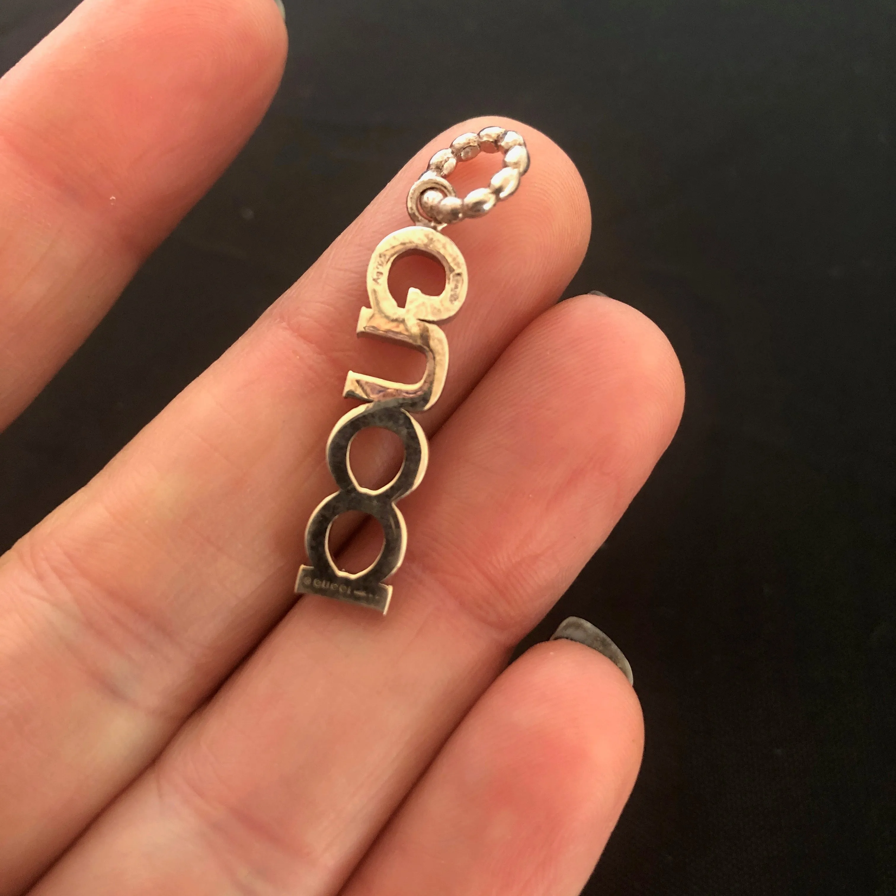 Gucci Block Letter Charm in Red and Green