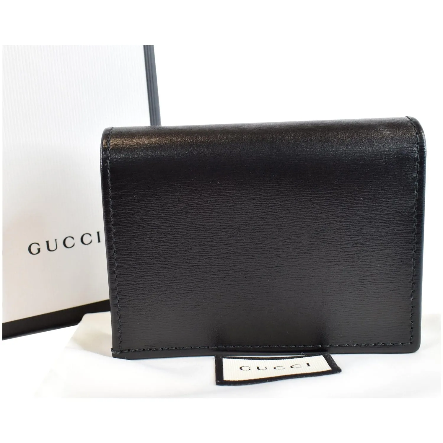 GUCCI Horsebit 1955 Card Case Wallet Black 621887