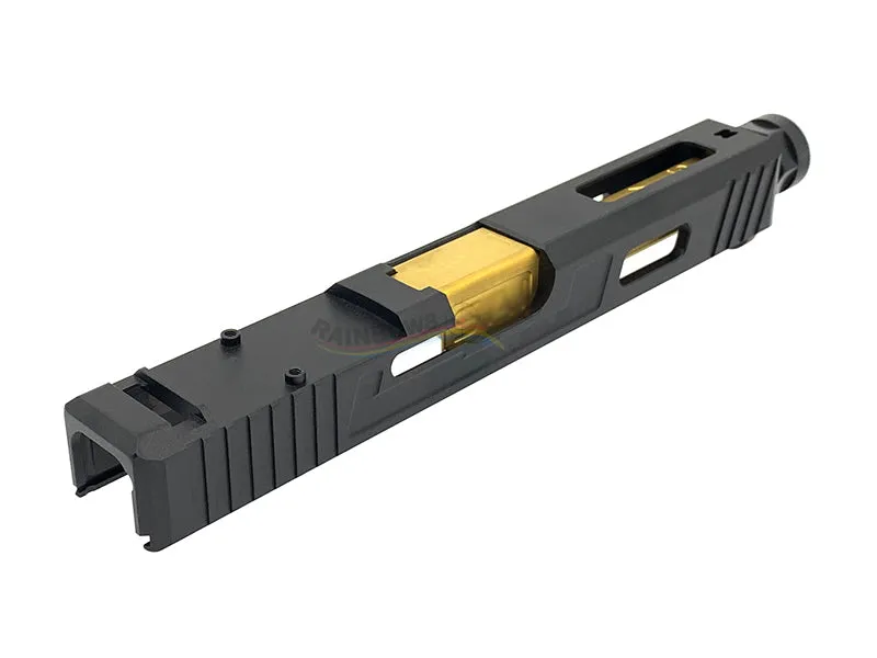 GunsModify SA Style RMR Slide / Threaded Stainless Barrel (Gold) / Housing & Parts Set For Marui G17