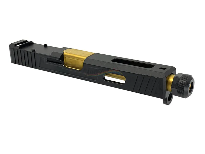 GunsModify SA Style RMR Slide / Threaded Stainless Barrel (Gold) / Housing & Parts Set For Marui G17