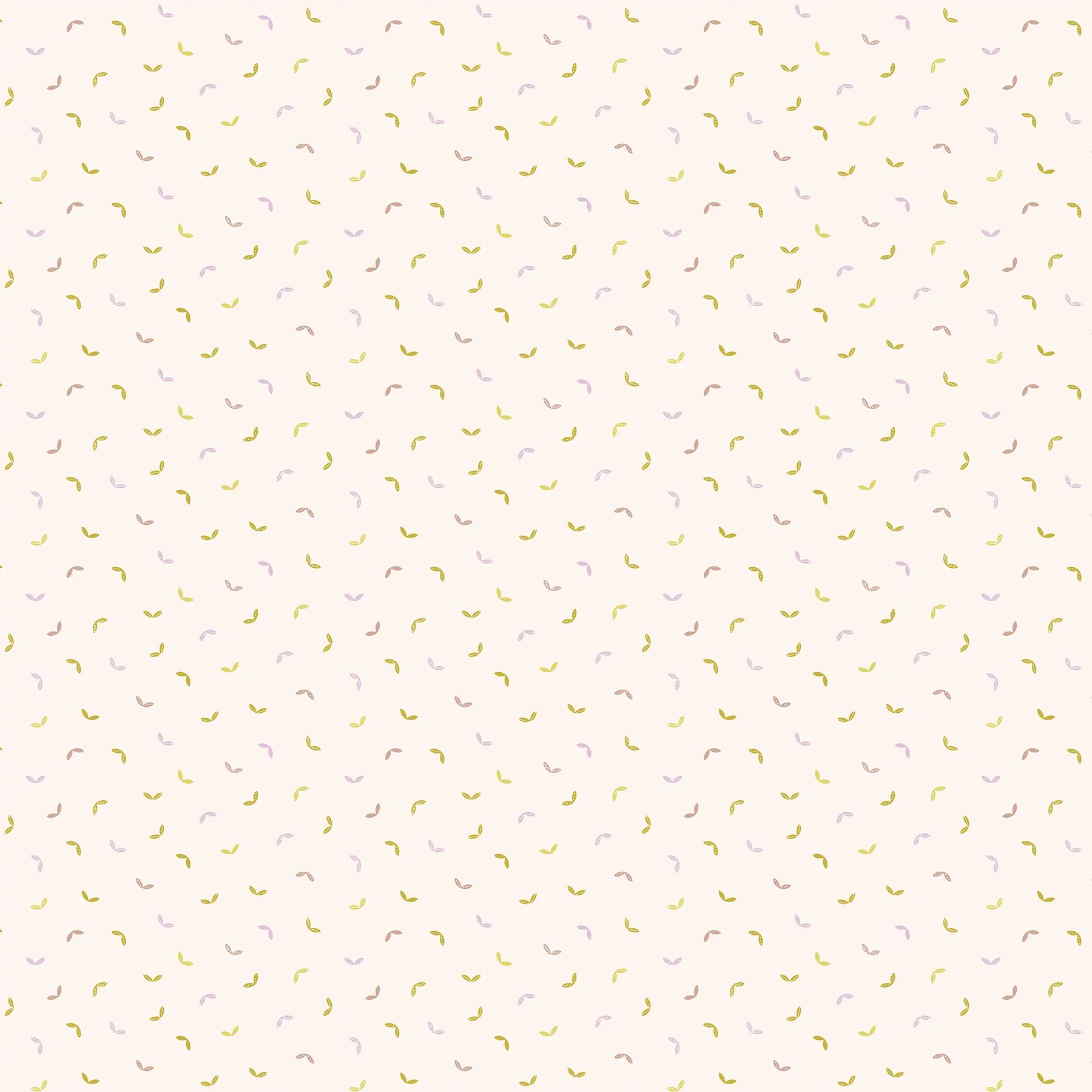 Hand Stitched - Tossed Leaves in Cream