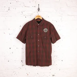 Harley Davidson Motorcycles Check Short Sleeve Shirt - Red - XL