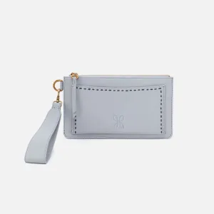 Hart Wristlet In Pebbled Leather - Blue Pearl