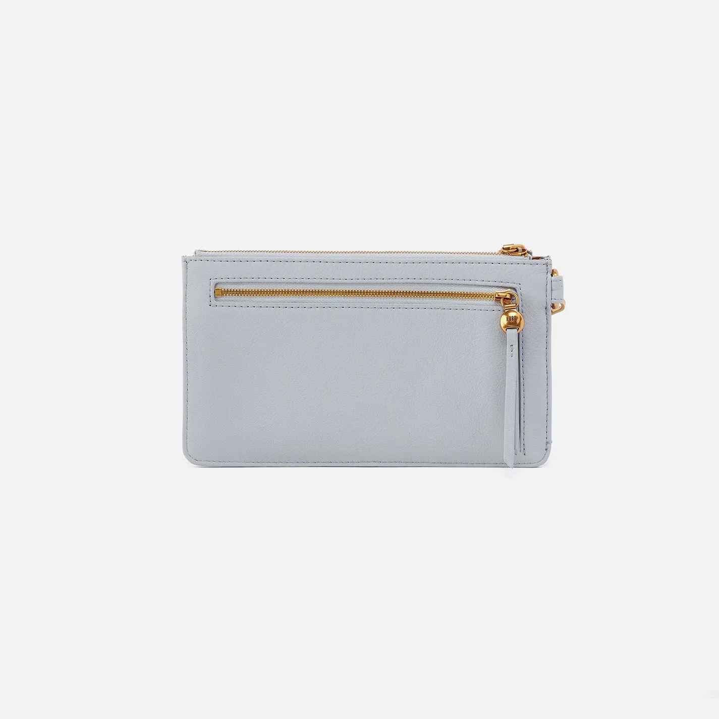 Hart Wristlet In Pebbled Leather - Blue Pearl