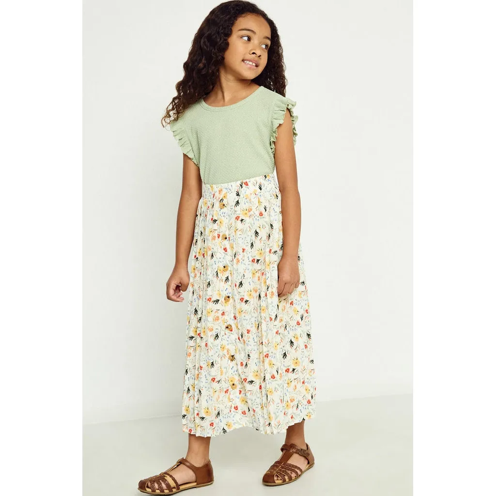 Hayden Girls Textured Knit Tank Top - Sage