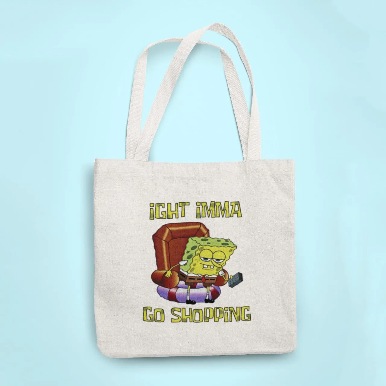 Head Out Shopping with Spongebob Tote Bag with Zipper