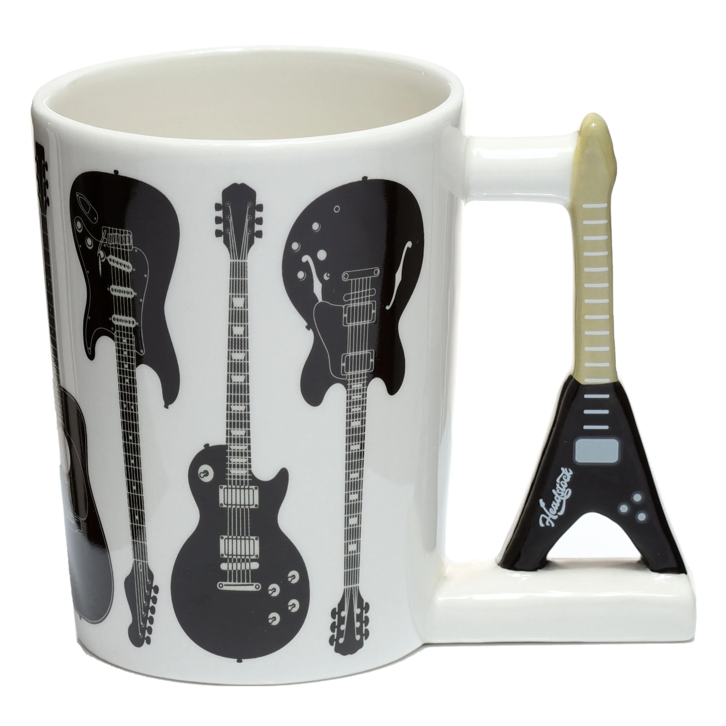 Headstock Guitar Rock Guitar Ceramic Shaped Handle Mug