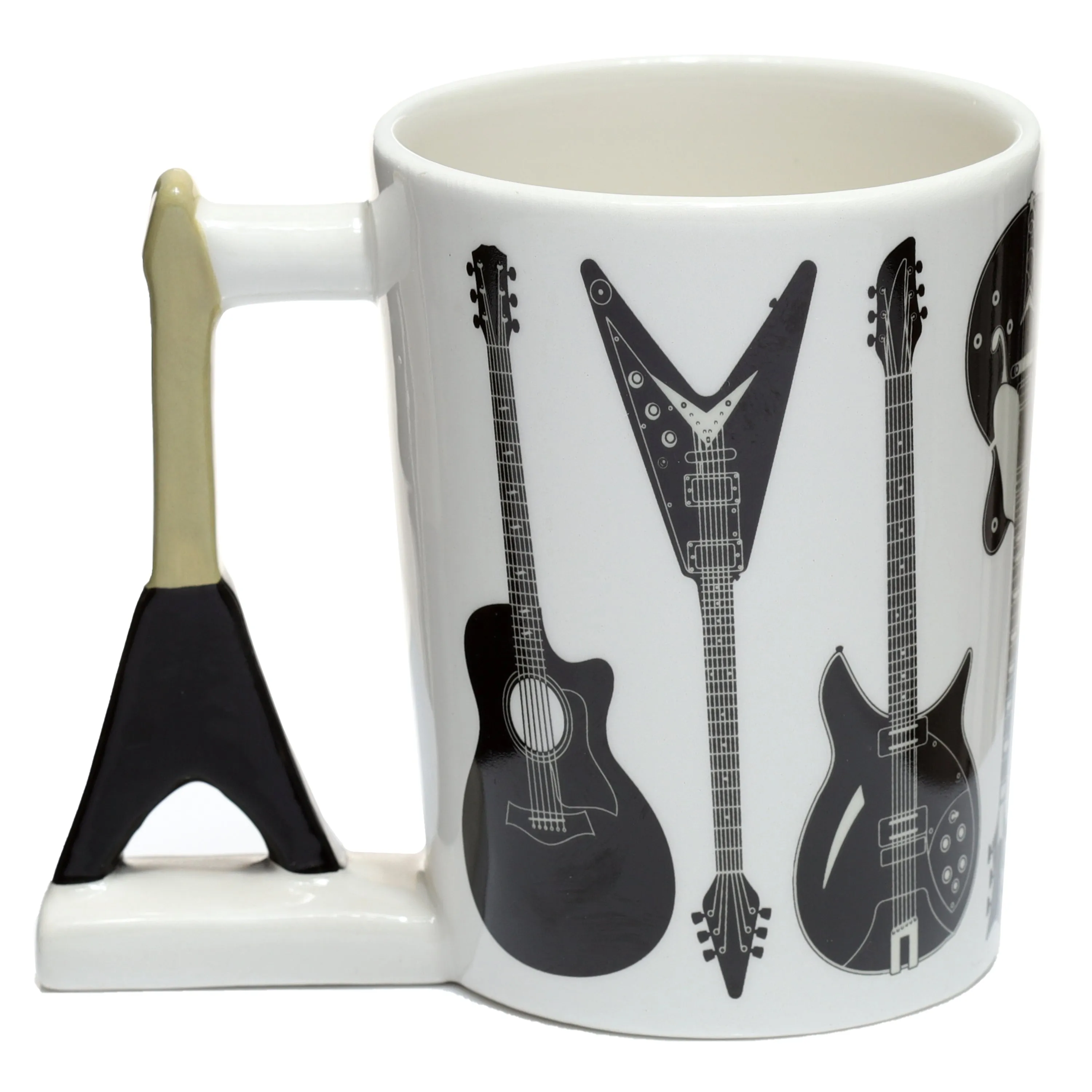 Headstock Guitar Rock Guitar Ceramic Shaped Handle Mug