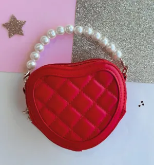 heart shaped purse - red