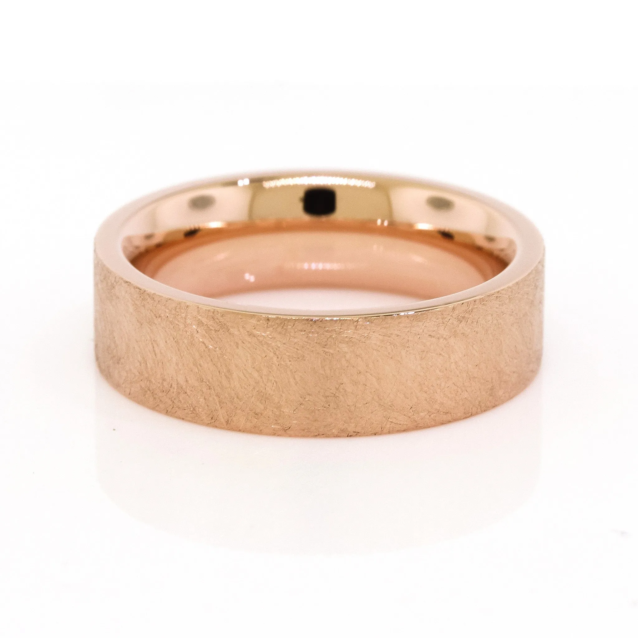 Heavy Textured Rose Gold Men's Wedding Band