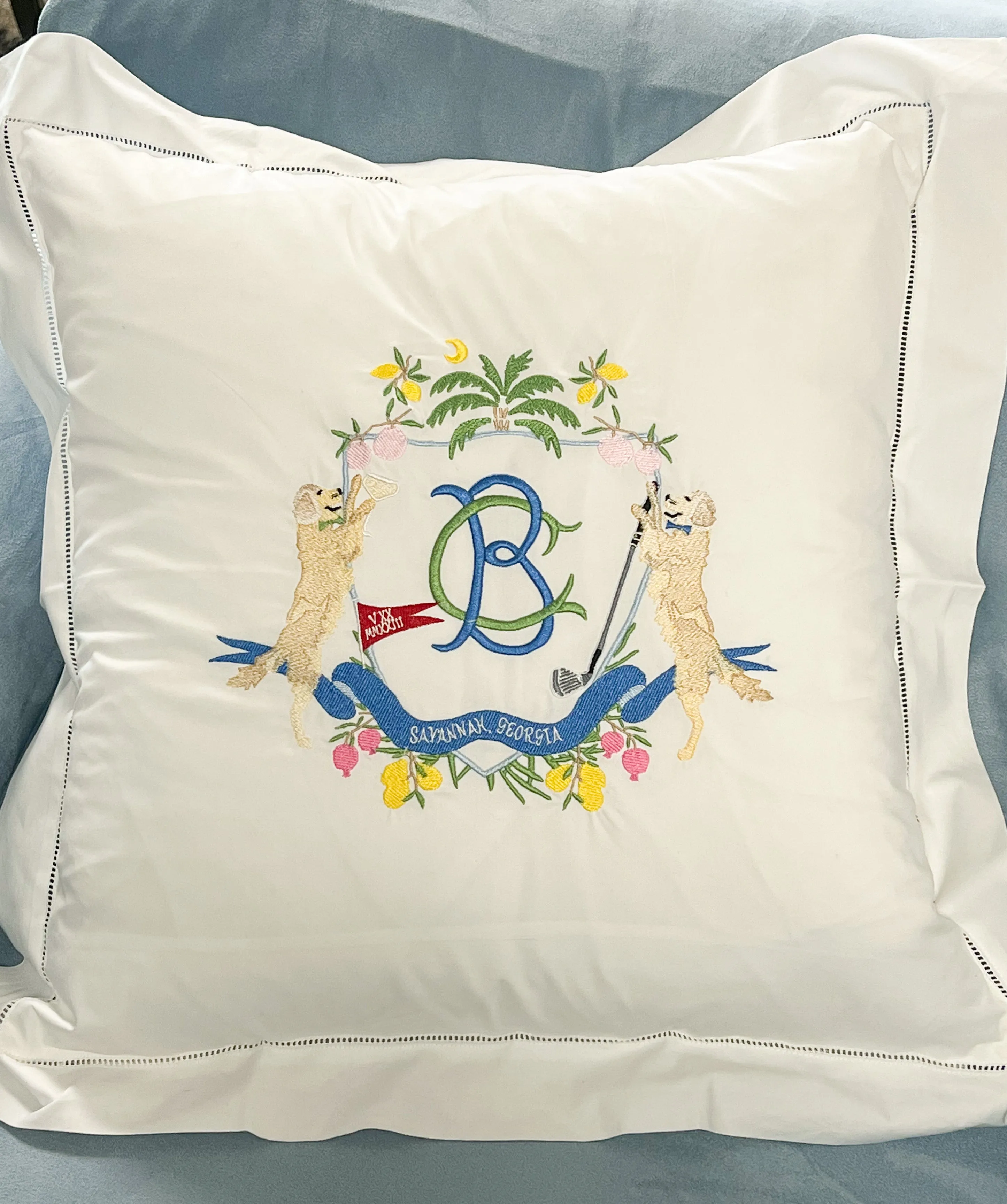 Hemstitched Cotton Pillow sham - 20 x 20