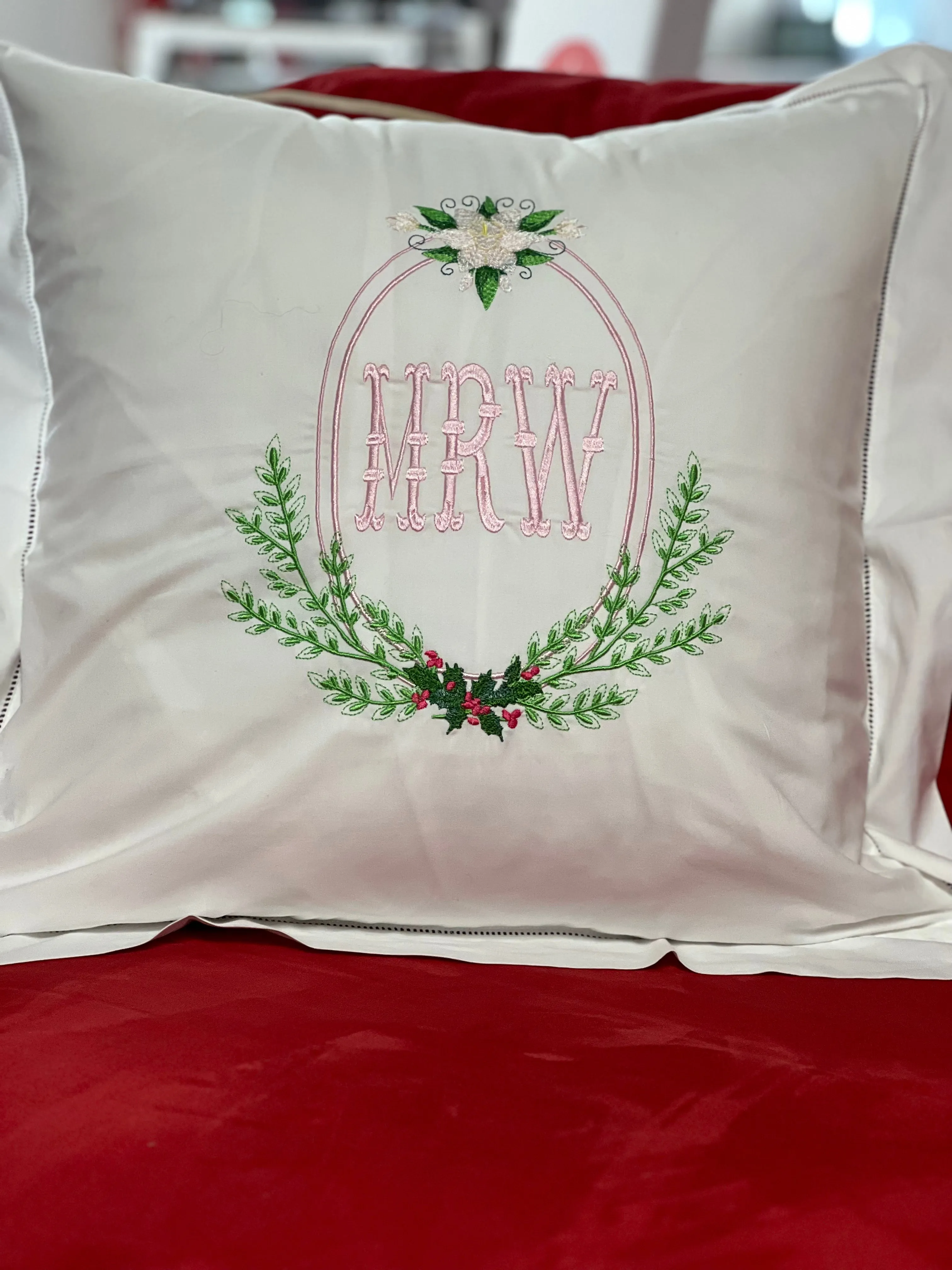 Hemstitched Cotton Pillow sham - 20 x 20