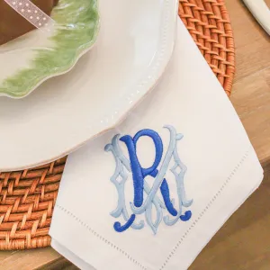Hemstitched Linen Dinner Napkins Set of 10