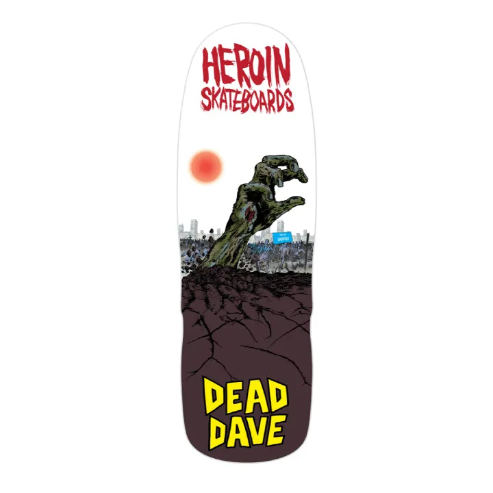 Heroin Skateboards Dead Dave "Dead Dave Lives" Mutant Shaped Skateboard Deck - 10.00