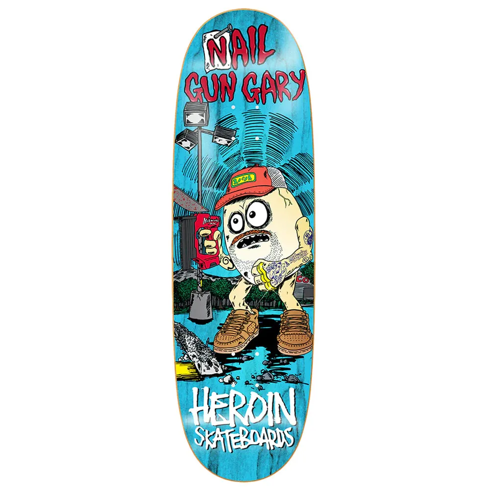 Heroin Skateboards Nail Gun Gary Skateboard Deck - 9.75