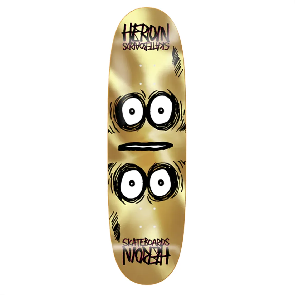 Heroin Skateboards Symmetrical Egg Gold Skateboard Deck - 9.0