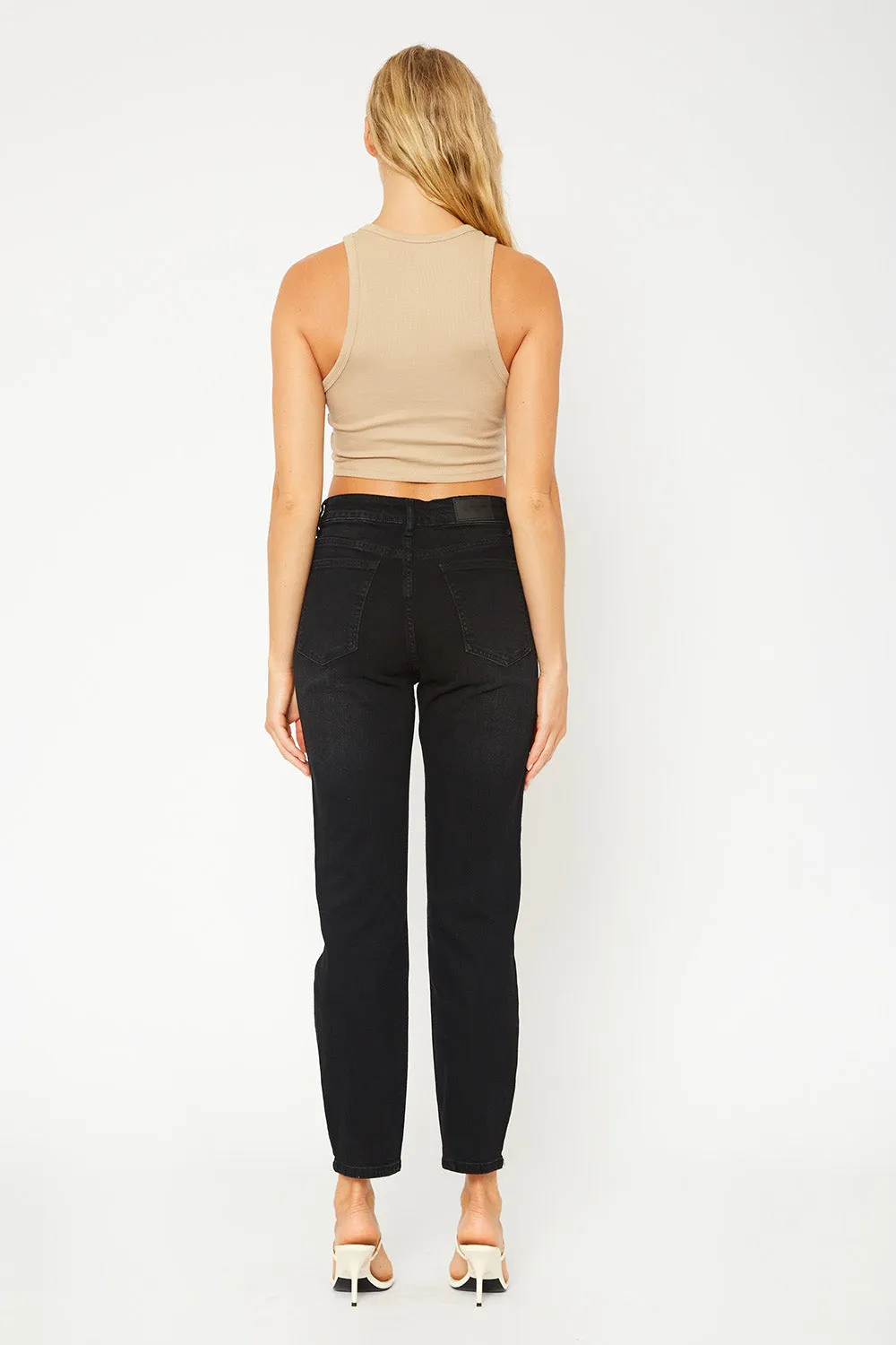 High-rise denim pants