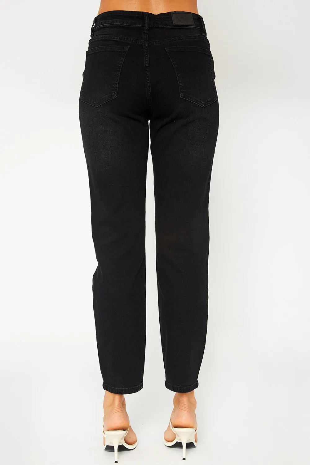 High-rise denim pants
