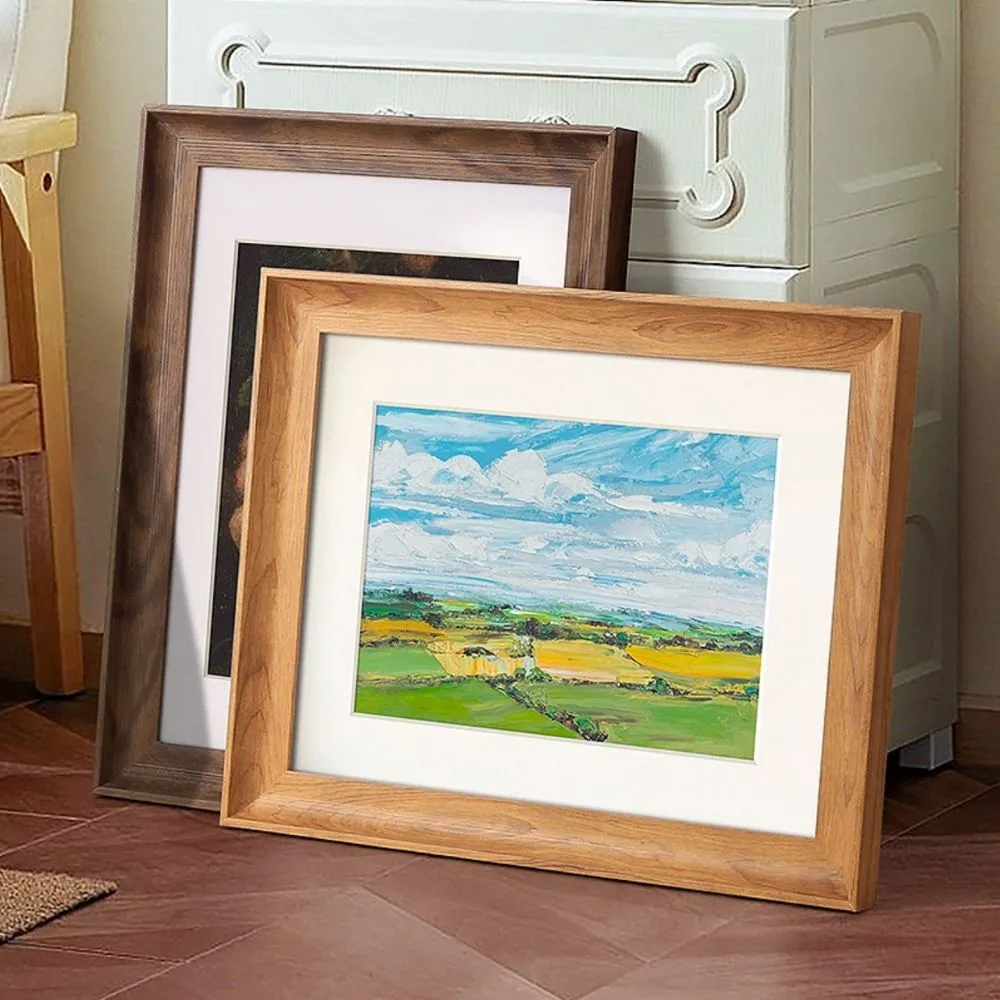 Homlly Curved Teak Walnut Wood Pattern Picture Photo Frame Display